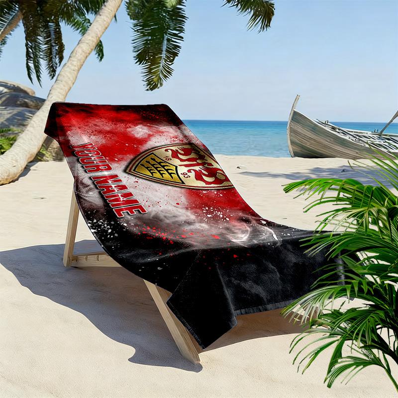 VfB Stuttgart Print Beach Towel, Large Soft Quick Dry Towel for Beach Camping Swimming