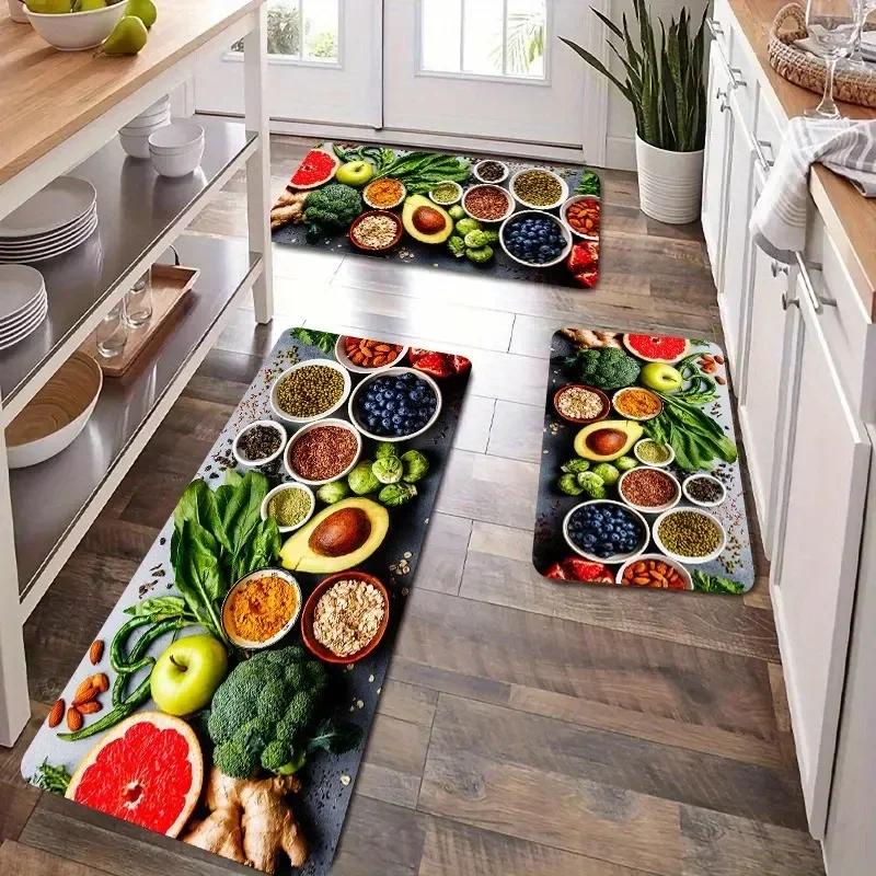 

1 шт. Декор з HD-друком Кухонні килимки Нековзні Домашні Дверні килимки Поп-дизайн Килимки для ванної кімнати Килимок для ванної Килим для дому Раковина Пральня Декор 800MMx1200MM