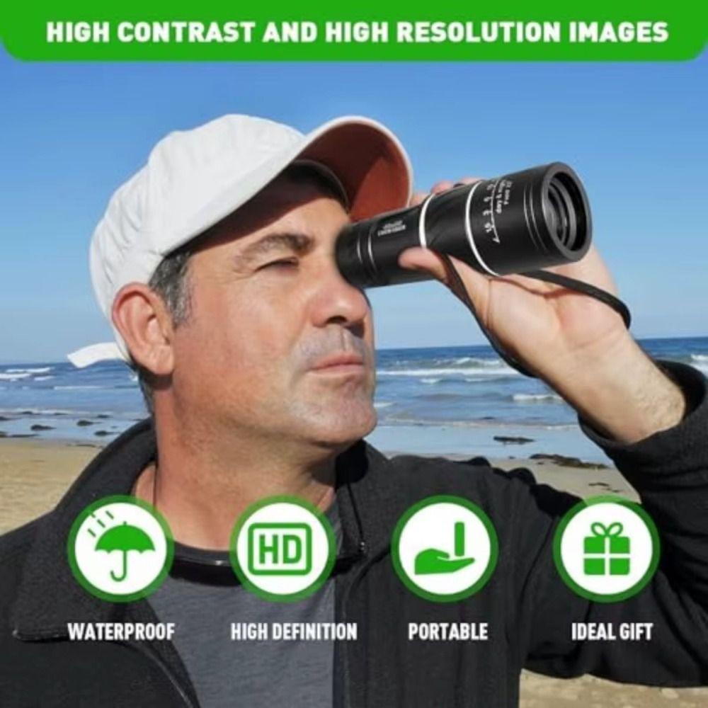 8XMagnification 16x52 Monocular Telescope Waterproof Long Range Spyglass  Hiking Outdoor
