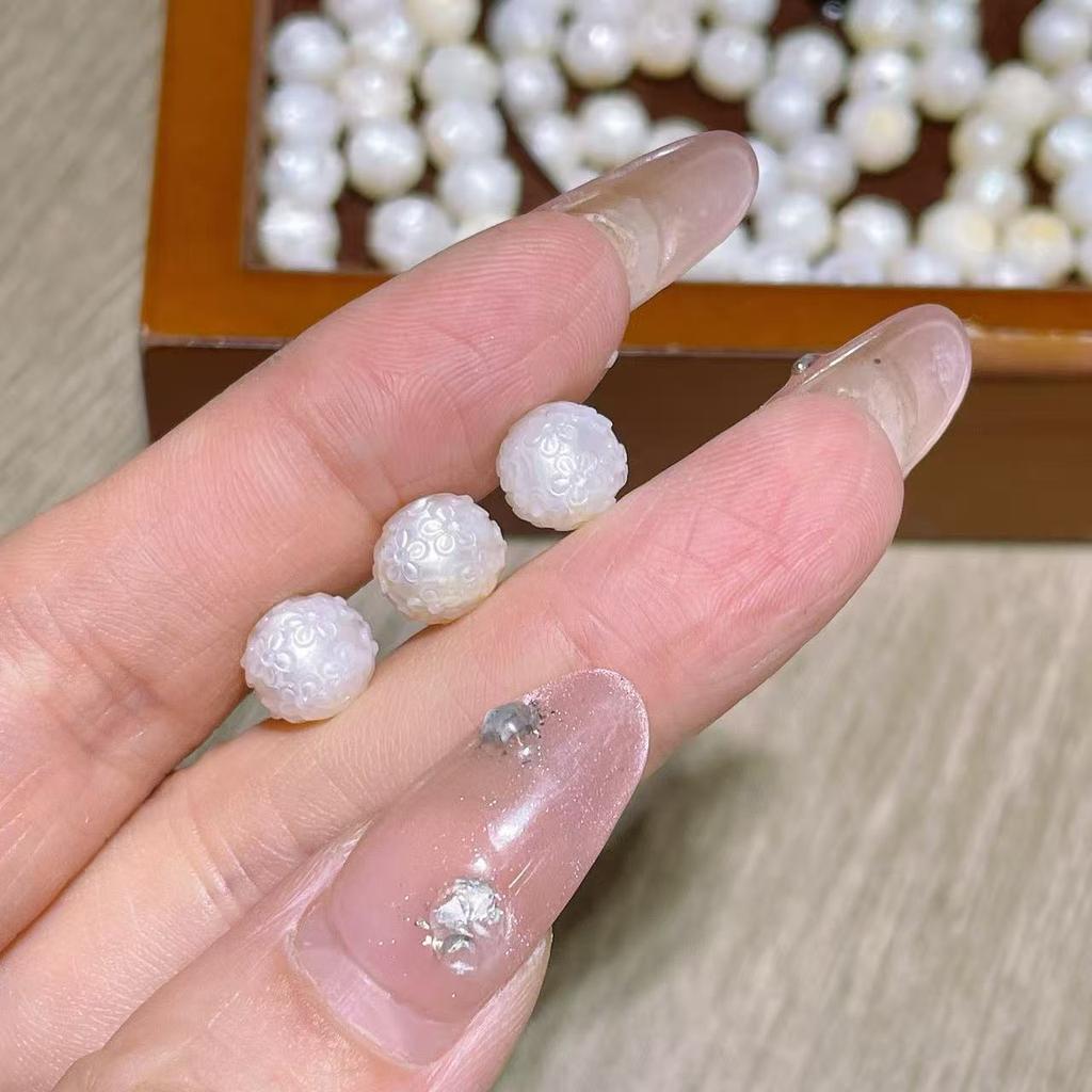 Fibbia Incisa con Rosa e Piuma di Perla Naturale, Perline Wenwan Schiena di Tartaruga con Perline Zucca Accessori Fai da Te