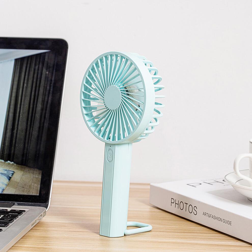 (Baby Blue) F35 Powerful Handheld Fan 1200mAh 3 Speed Desk Fan with Hanging Hole Rechargeable Cooling Fan