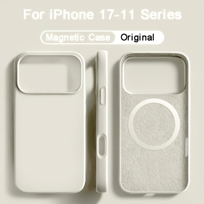 For Magsafe Magnetic Liquid Silicone Case For iPhone 17 16 15 14 13 Pro Max 17Pro Air 16Pro Wireless Charge Soft Cases Cover