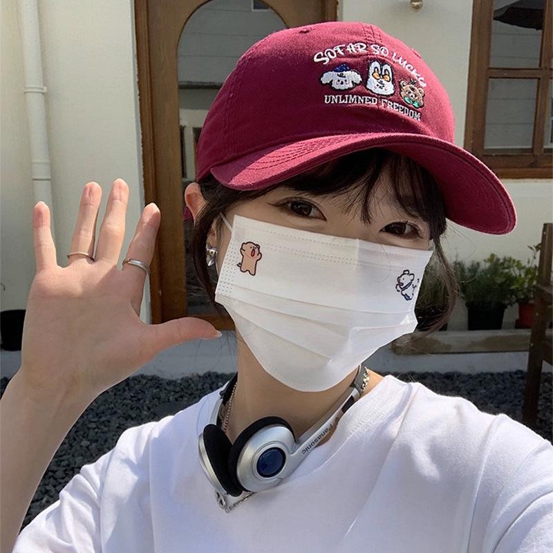 Cartoon Small Animal Embroidery Baseball Cap For Men And Women Casual Cute Versatile Student Cap