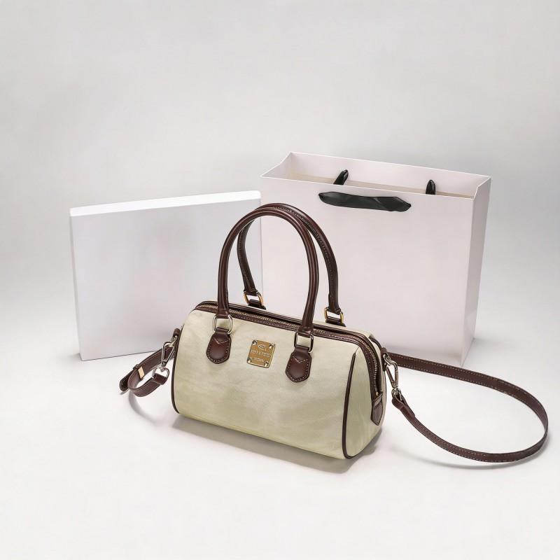 Retro Light Luxury Portable Boston Pillow Bag Contrasting Commuting Shoulder Cross-body