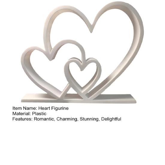 Heart Sculpture 3D Printed Plastic Love Heart Figurine for Wedding Anniversary Couples Gift Modern Heart Statue