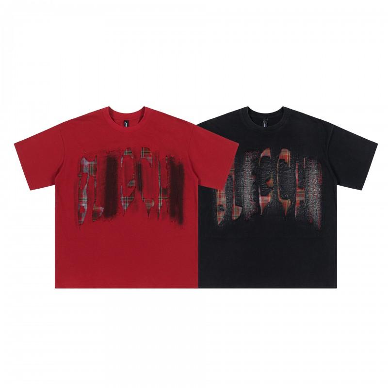 Magic Bear 2026 American Street Style Oversized T-Shirt Teen Boys Short Sleeve Round Neck Washed Distressed Cotton Tee