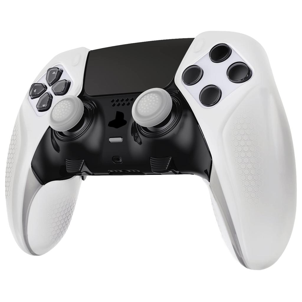 PlayVital Ninja Edition Open Design Silicone Cover Skin for PS5 Edge Ergonomic Protective Soft Rubber Case with Thumb Grip Caps for PS5 Edge Wireless