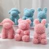 Valentine Silicone Rose Bunny-Mold Aromatherapy Candle Mold Epoxy Animal Plaster Mold for DIY Soap Present Candle Making