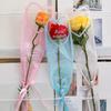 50Pcs Iridescent Single Rose Sleeves Diy Transparent Flower Wrapping Bag Floral Material Packaging Waterproof