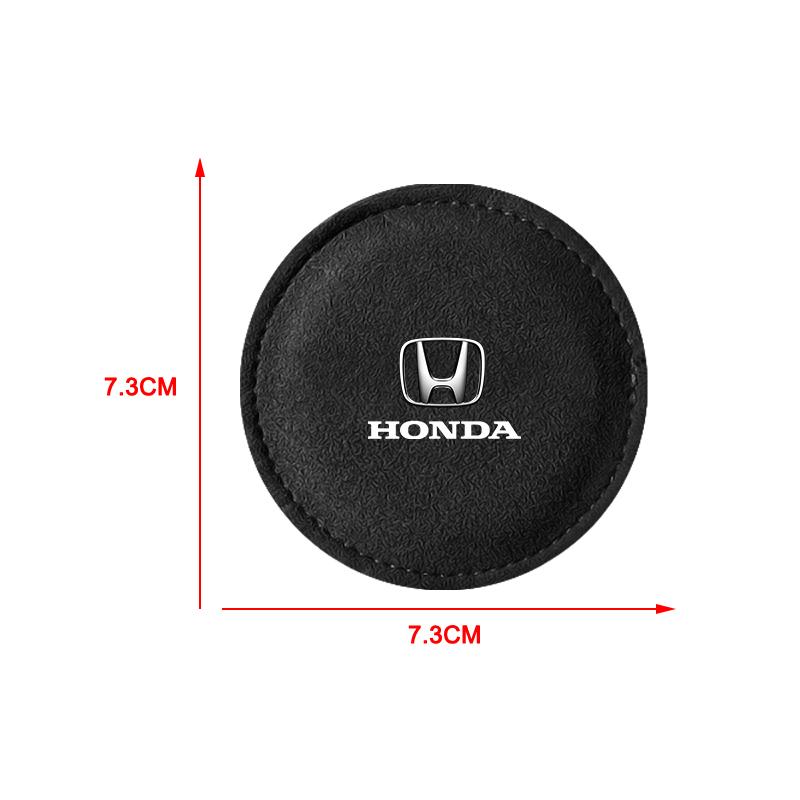 1/2Pcs Car Cup Holder Pad PU Leather Slot Non-slip Coaster Mat For Honda Fit Mugen Insight Type S R VTEC DOHC Modulo Vezel Legend RR Si