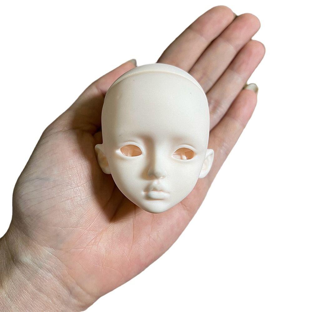 Soft PVC 1/6 MJD Doll Head Half-White Skin BJD Doll's Head No Makeup Doll Head  Practice Makeup