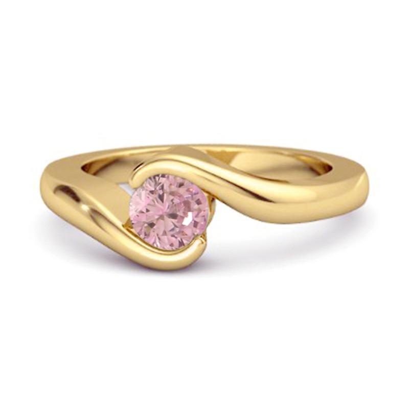 

Pink Topaz Modern Bypass Band Ring -925 Sterling Silver Gold Vermeil 7 золотий/жовтий