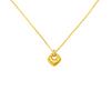Luxur Pure Gold Real Gold Women's Diamond Brushed Geometric Pendant Necklace