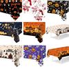 Plastic Halloween Tablecloth Bronzing Pumpkin Ghost Spooky Bat Tablecloth Table Decoration Pumpkin Table Cover Trick or Treat