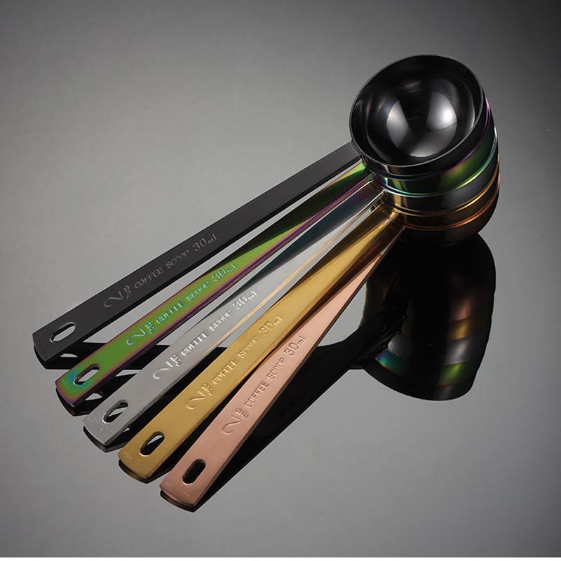 Stainless Steel Multifunctional Coffee Food Tea Measuring Spoon Kitchen Accessories Baking Tools 10-15ML Solid Color Spoons