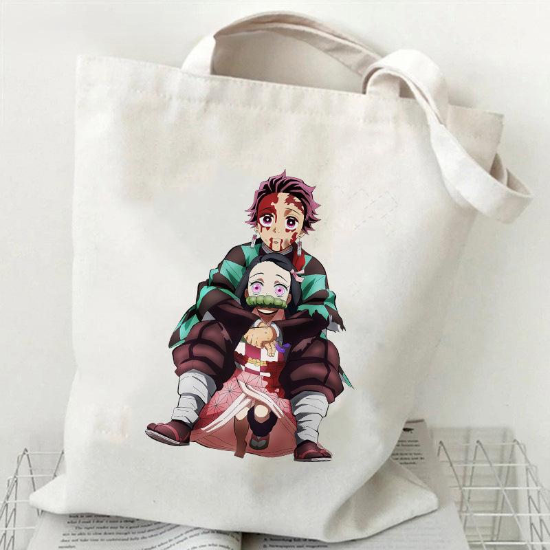 Japan cartoon comics Demon Slayer printed canvas bag Tote Bag Shopping Bag