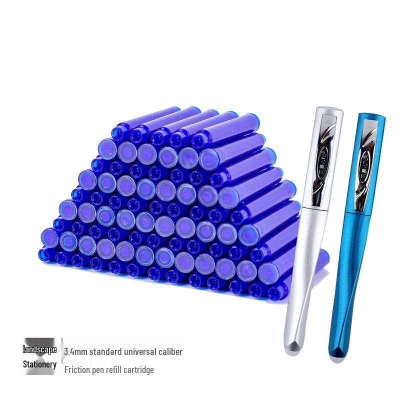 MoYiCa Erasable Steel Pen Refill, Blue/Black Ink, Crystal Bulk Pack Blue-Black [Bulk Erasable Ink Cartridge]