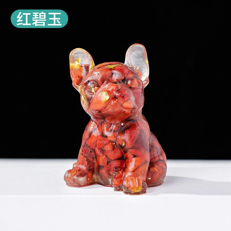 French Bulldog Crystal Gravel Colourful Loveliness Dog Figurine Crafts Souvenir Home Decor Stone Gift