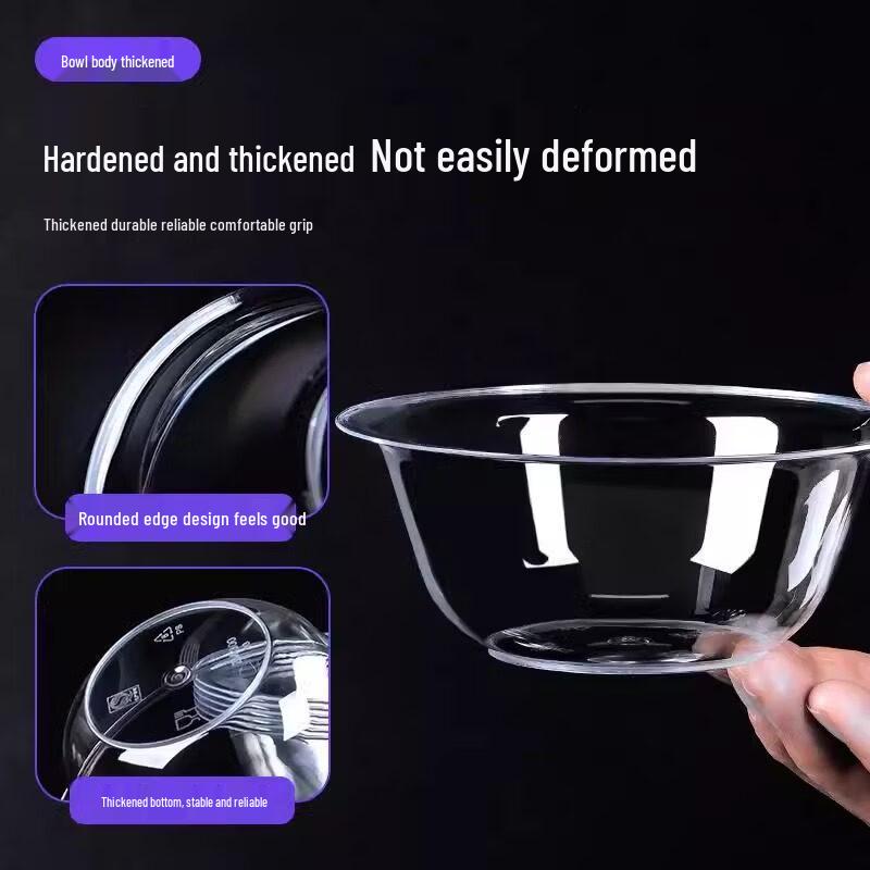 ZISIZ Disposable Transparent Hard Plastic Serving Bowl