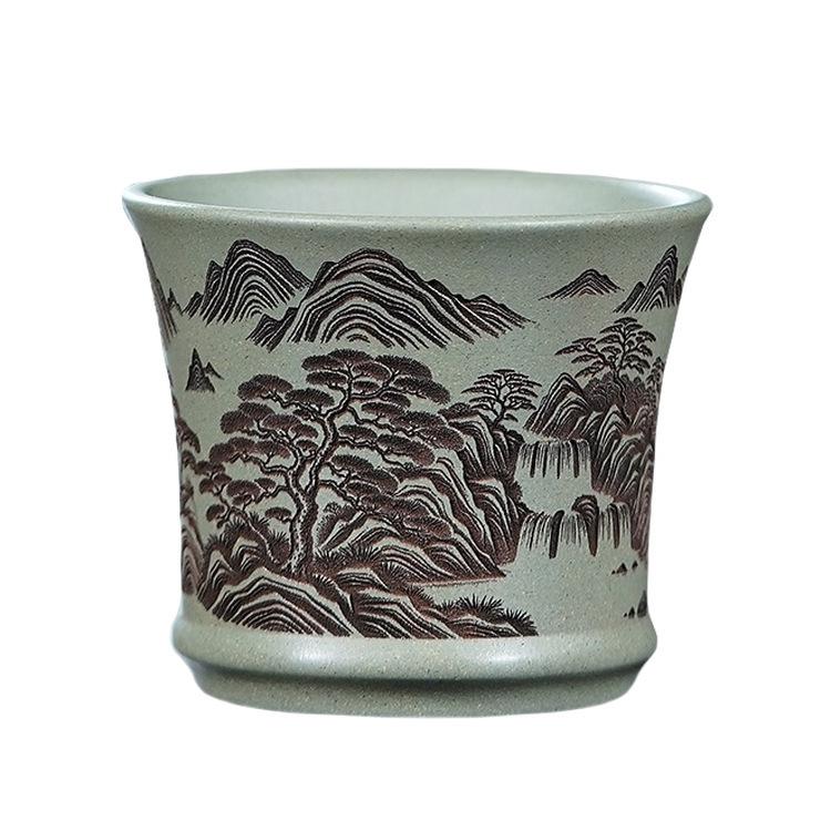 

130ml Yixing Zisha Hand-painted Blue And White Teacup Luxury Tea Bowl Mug Tea-tasting Personal Cup Jianzhan Master Cups Cha Gift