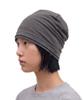 Eondeokeonteulol Cool Two-Tone Color Block Cotton Long Loose Fit Hat Beanie / Layered Slub / Khaki