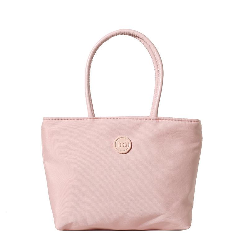 Plain Color Nylon Bucket Bag for Women, Minimalist Single Shoulder Handbag, Lightweight Casual Tote, Simple Daily Crossbody Purse