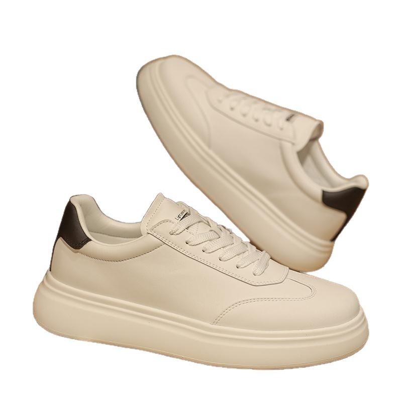 2025 new breathable spring thick-soled white shoes versatile youth board shoes casual Korean version lace-up shoes trendy shoes
