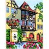 Antique Canvas Fountain of Flowers 40x50cm