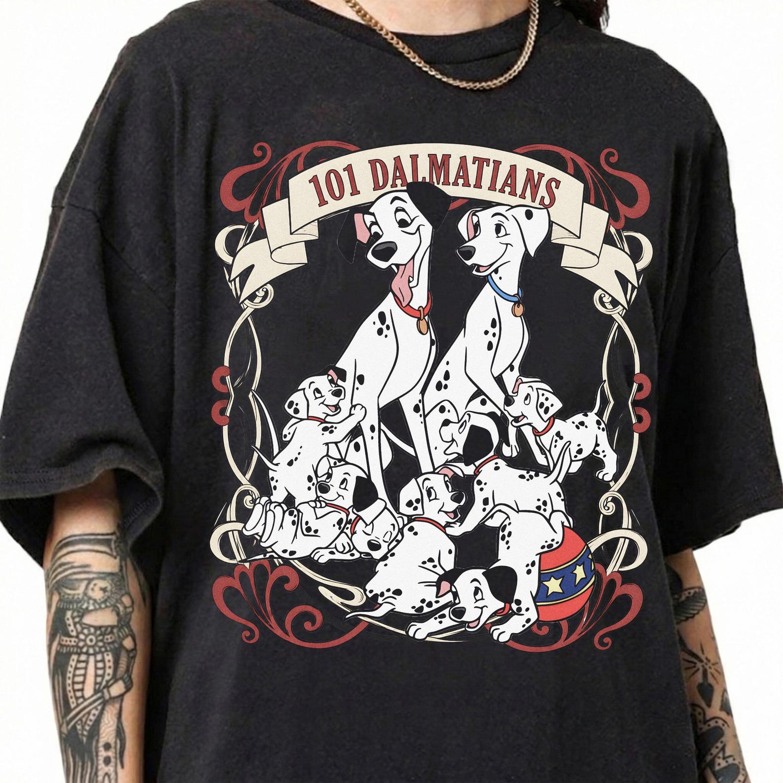 Retro 101 Dalmatians Shirt, Disney Dog Tee, Pongo Perdita Cruella Dalmatian Family Top 2XL