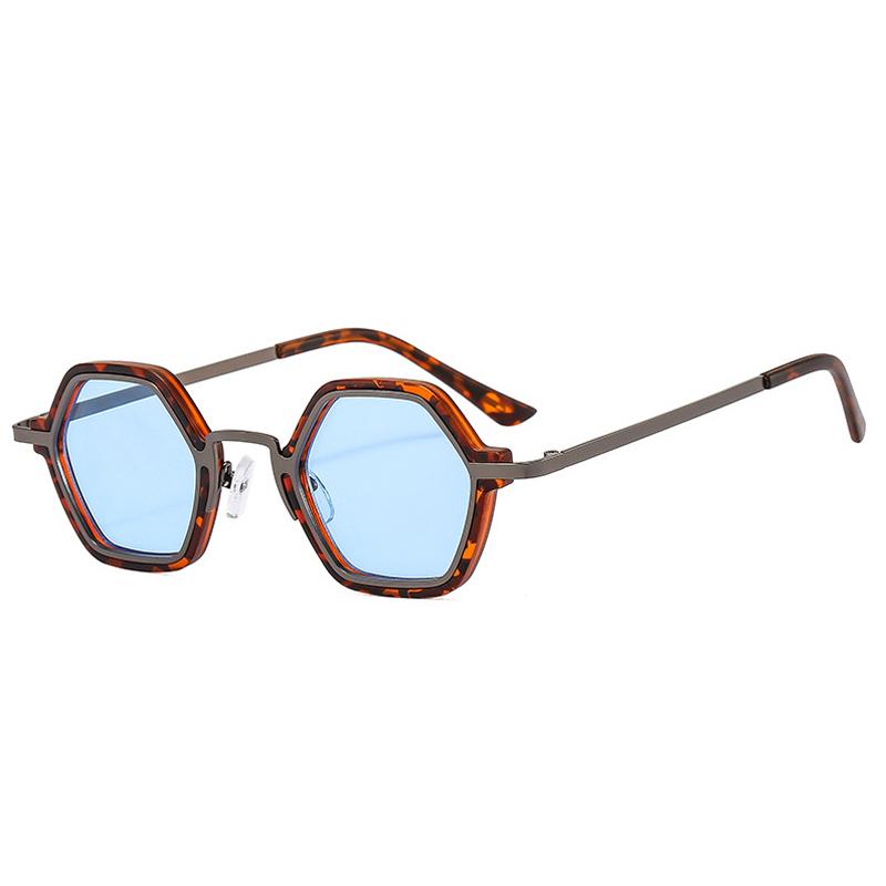 SHAUNA Retro Punk Men Polygon Square Sunglasses Fashion Clear Ocean Gradient Lens Eyewear Women Trending Sun Glasses UV400