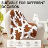 1 piece cow print brown and white flannel blanket, soft, suitable for sofa, bed, office, all-season use.