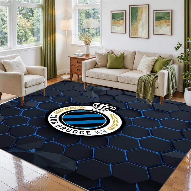 Club Brugge FC Design Crystal Velvet Rug Soft Decorative Mat for Bedroom Entrance