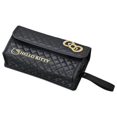 SEIWA Car Accessories Tissue Cover Hello Kitty Tissue Cover Black KT559 Standing Hanging 2WAY Bottom Can Be Used At Home HELLO KITTY With Strap B&G