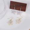 Double-Layer Five-Petal Flower Drop Earrings for Women - Simple Hollow Design, Korean & Western Style