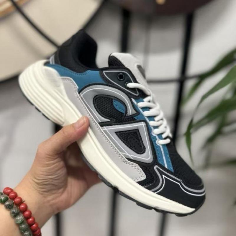 New versatile fashion casual men's and women's trend breathable sports shoes dad letter b30 heightening shoes