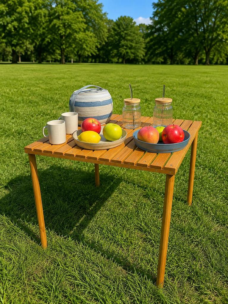 Wooden Camping Table Garden Balcony Beach Picnic Table, Camping Table