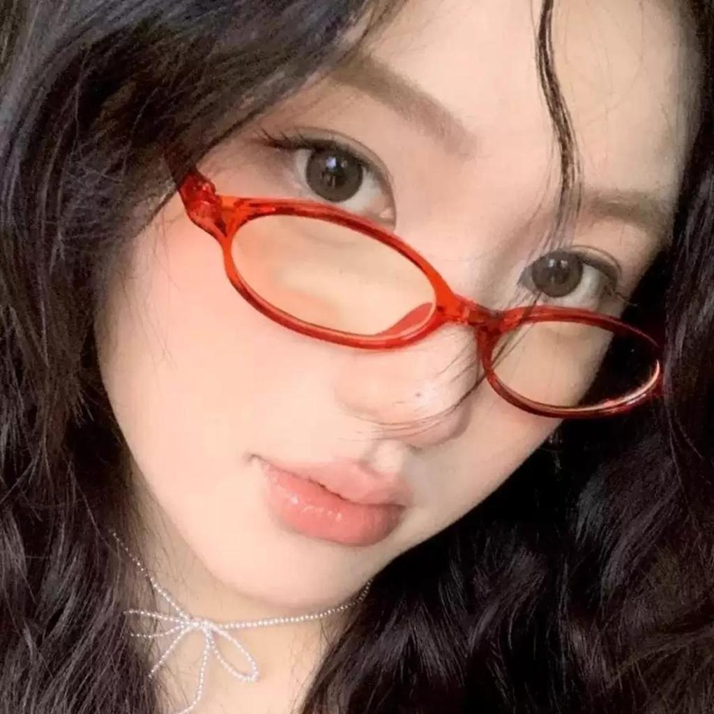 Retro Y2K Ovale Rahmen Brille Tragbar Blaulichtfilter Damenbrille Cosplay Kleine Rahmen Brille