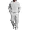 Completo da uomo con felpa con cappuccio a strati e pantaloni della tuta con elastico in vita, Outfit casual a due pezzi