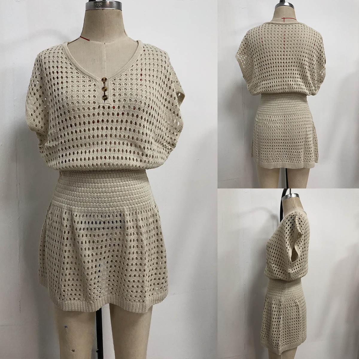 

Женские платья Пляжные платья Пляжные накидки Полые вязаные крючком трикотажные платья M белый