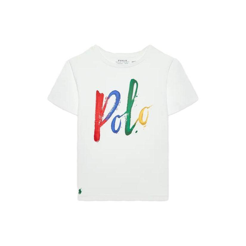 Polo Ralph Lauren Kids Loose Casual Letter Print Short Sleeve T-Shirt Kids Tops White 323861480001