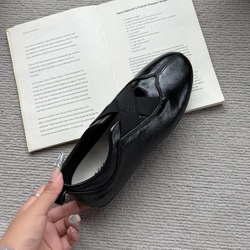 Fashion Round Toe Women's Flats Shoes Fashion Casual Designer Elegant Loafer 2025 New Brand Soft Women Single Shoes Zapatillas De Mujer