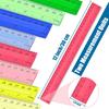 12 Inch Plastic Rulers, 32 PCS Transparent Assorted Color Metric Bulk Rulers with Inches Centimeters Millimeter. Measuring Drawing Tool for Kids,