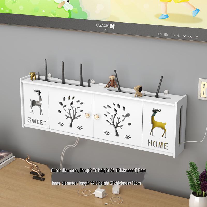 Bohrfreies wandmontiertes Regal für TV-Box & Router-Speicher