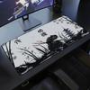 Japanese Samurai Mouse Pad Desk Mat XXL Black and White Gaming Keyboard Mat Large Oni Samurai Deskpad Ghost of Tsushima Mice Pad