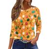 Women's T Shirt Christmas Print 3/4 Sleeve Daily Weekend Fashion Basic Round Neck Regular Top