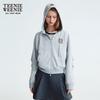 Teenie Weenie Women's Pleated Sleeve Hooded Sweatshirt