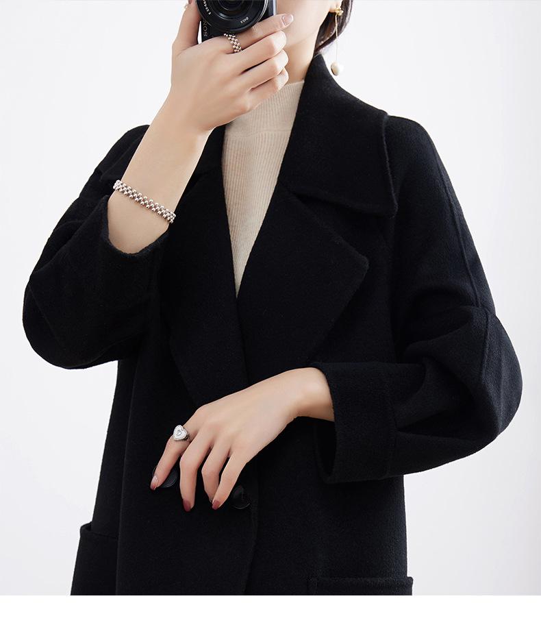 Stylish Extra Long Over-the-Knee 100% Wool Coat with Suit Collar for Women - Korean High-End Autumn/Winter Style