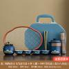 Chinese retro minimalist Dehua coarse pottery Lingxue pot portable four cups outdoor travel tea set business trip souvenir