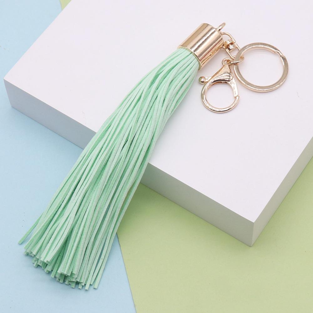 Cute Hanger Leather Tassel Keychain Alloy Pu Car Keyring Fashion DIY Bag Charm Men