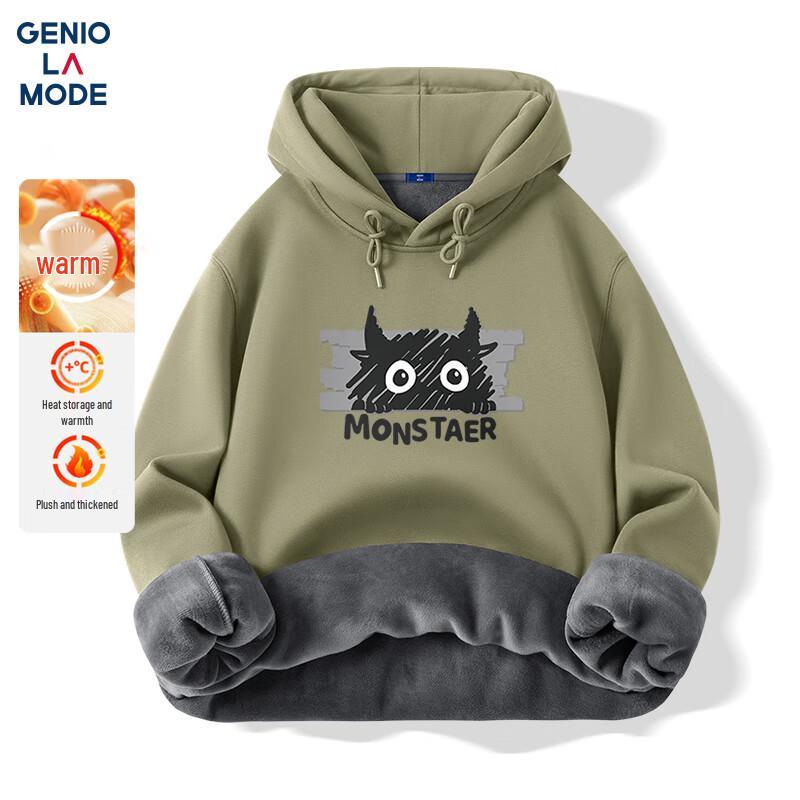 

GENIOLAMODE Men s Plush Lined Hooded Sweatshirt 3XL